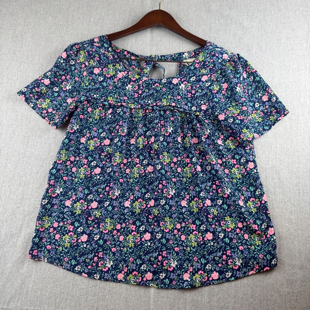 Japna Woman's Medium Blouse Hand Made with love in India Top Shirt Floral Pink